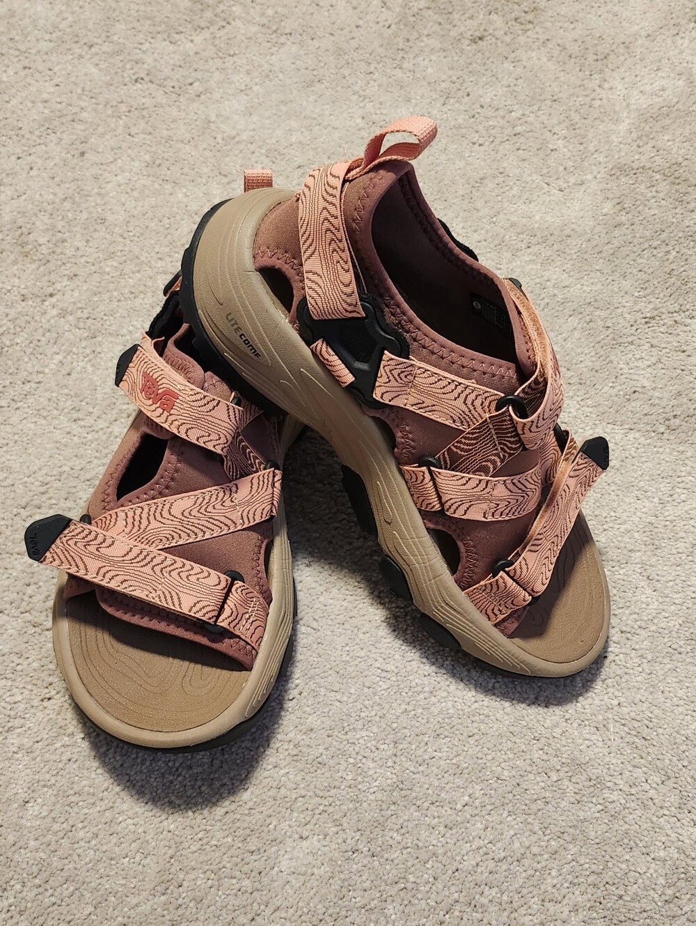 Teva Grandview Max Women's Sandals, Size7.5 Mahogany/Blooming Dahlia 1166230